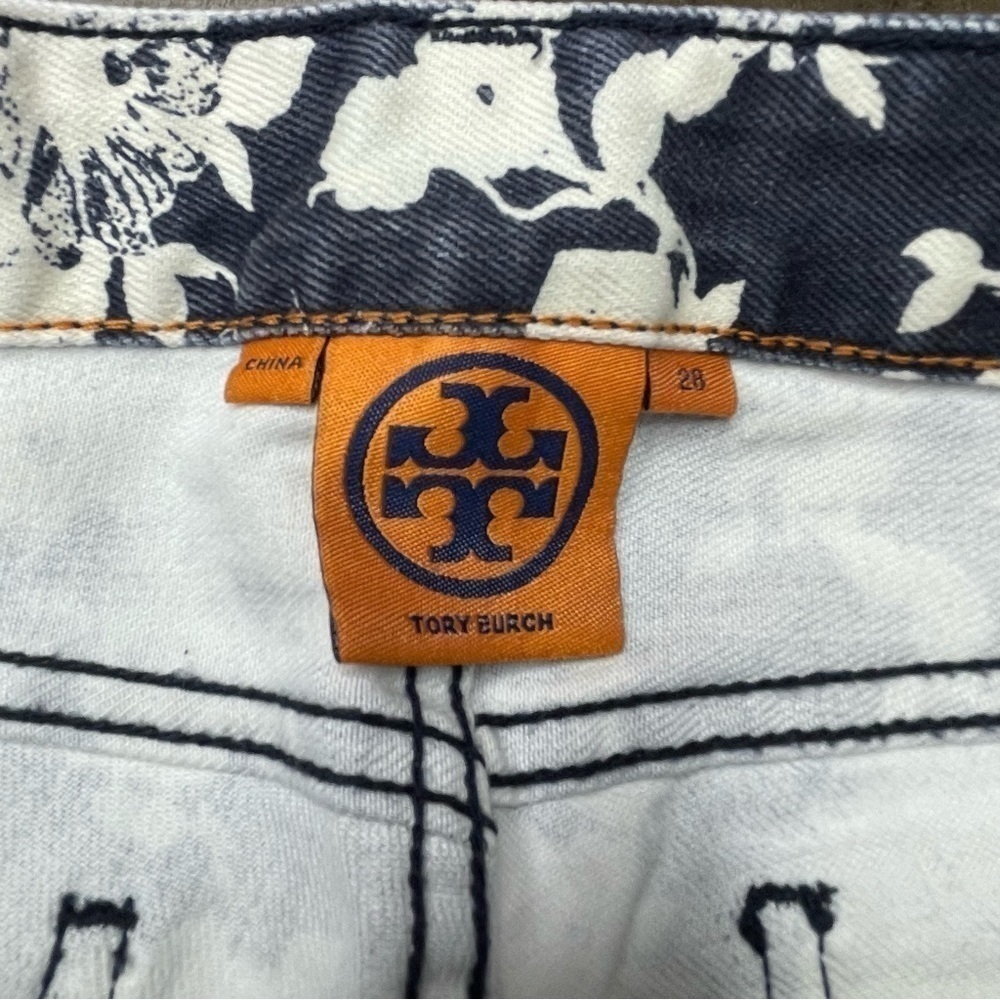 Tory Burch Floral Alexa Cropped Skinny Jeans size 28 - Picture 9 of 14
